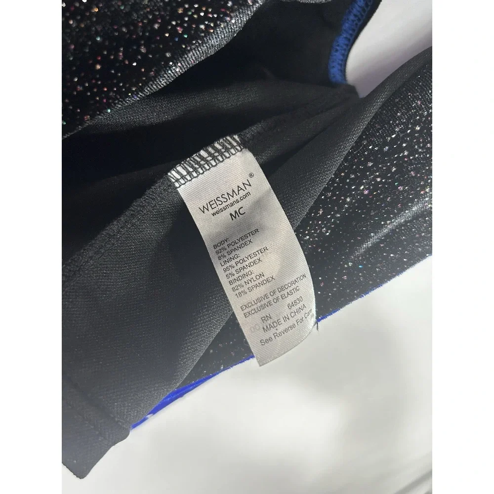 Weissman Showtime Die With A Smile 18232 Dance Costume Blue  Velvet Pantsuit MC